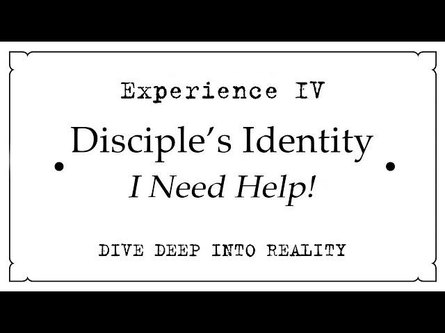 Experience IV • Disciple’s Identity • I Need Help!