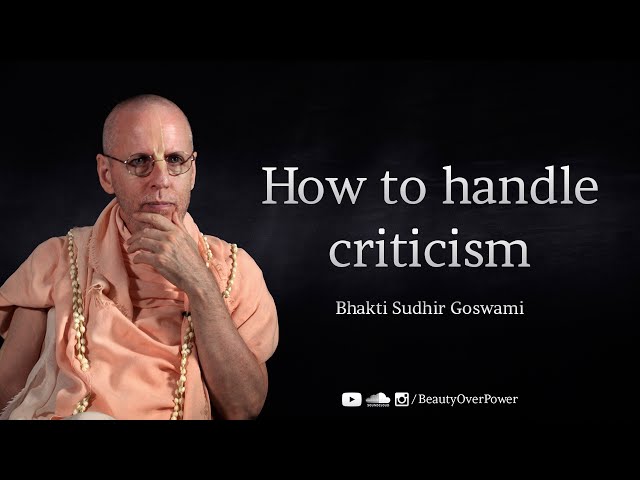 How to handle criticism